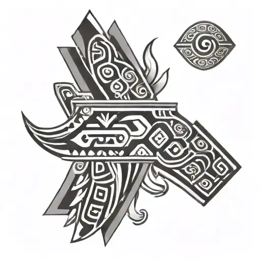 an Aztec tribal band pattern  tattoo design idea