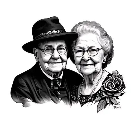 Memorial Grandparents tattoo design idea