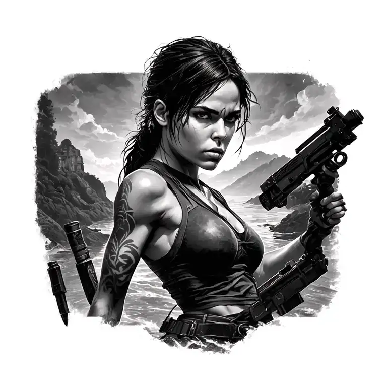 Lara Croft tattoo design idea