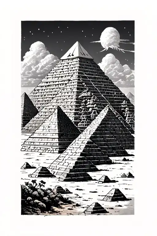 boomerang and pyramids tattoo design idea