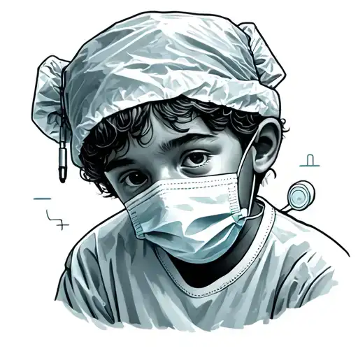 A child dreaming to become a surgeon operating tattoo design idea