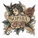 the name Sophia   tattoo design idea
