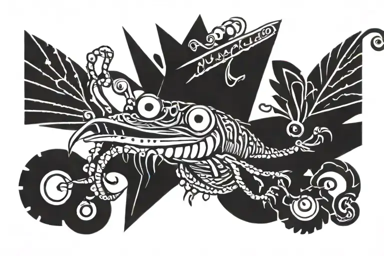 pepe the king prawn wearing a chefs hat tattoo design idea