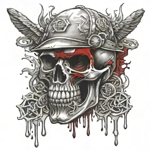 bronx Los Angeles Blood gang tattoo design idea