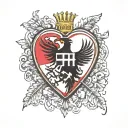 small outline of Bosnia and Albania intertwined, forming a heart shape? You could add a tiny symbol or emblem from each  tattoo design idea