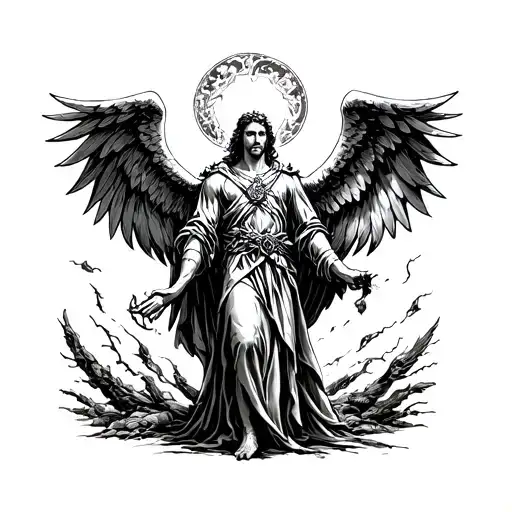 archangel uriel tattoo design idea