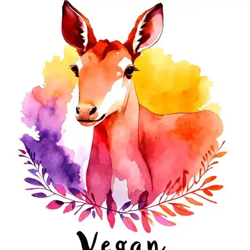 vegan logo with animals tattoo design idea
