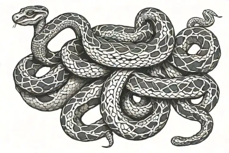 Western Diamondback Rattlesnake wrapping tattoo design idea