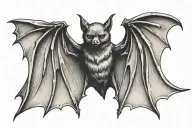 bat wings spread tattoo design idea