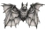 bat wings spread tattoo design idea