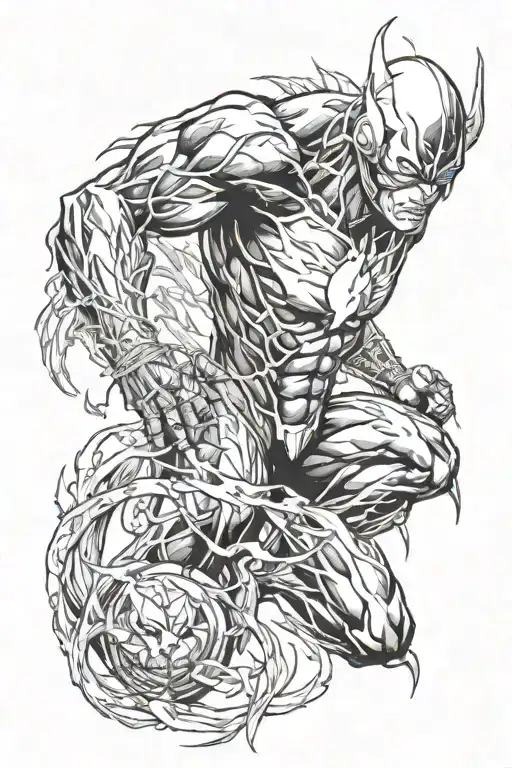 Yuji Itadori's Black Flash and Mahoraga tattoo design idea