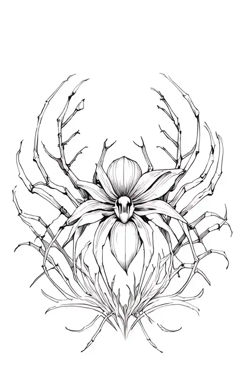 Spiderlily Life and Death tattoo design idea