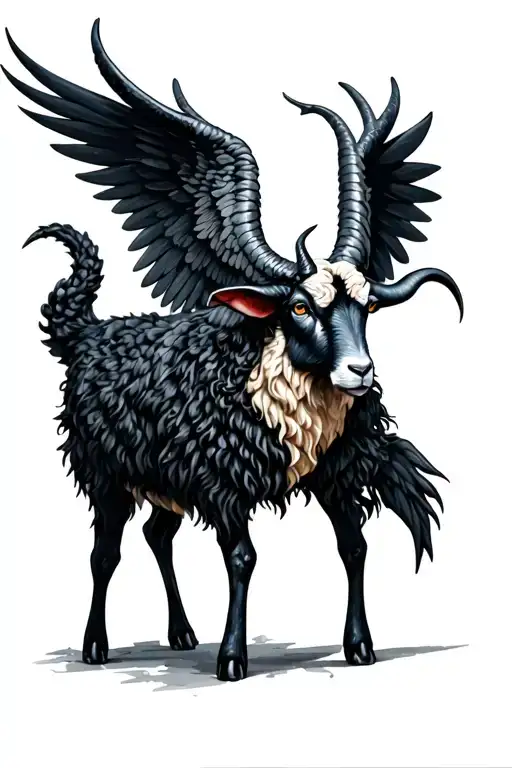 Athleous winged devil of a black sheep tattoo design idea