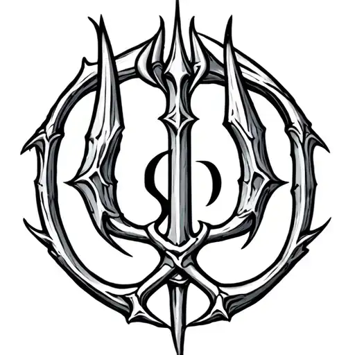 Trident formed by the letters O, J and D tattoo design idea