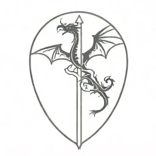 cross with dragon  tattoo design idea