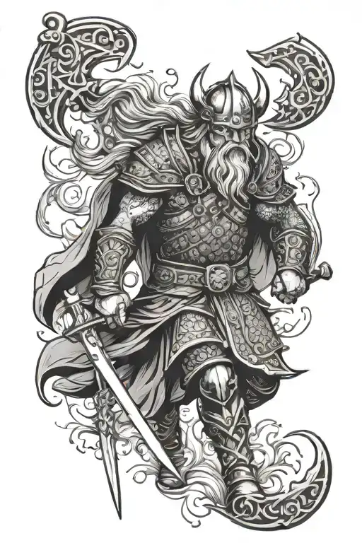viking warrior tattoo design idea