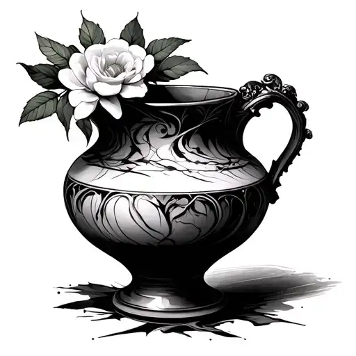Broken Vase tattoo design idea
