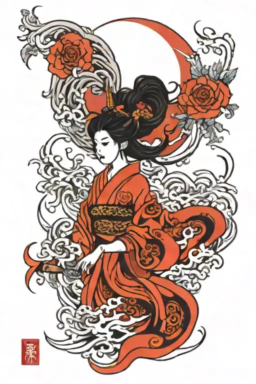 Sholder tatto with Amaterasu godess  tattoo design idea