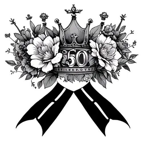  money has power over everything and controls people that don’t have self respect with crowns and flower crown  tattoo design idea