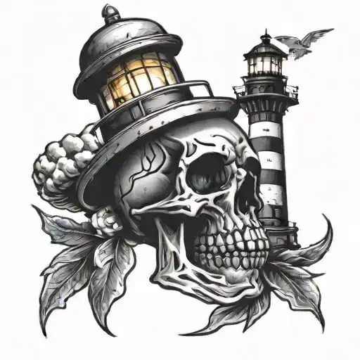 Hold Fast on my knuckles with the O as a skull and the T as a lighthouse with light beams going left and right tattoo design idea