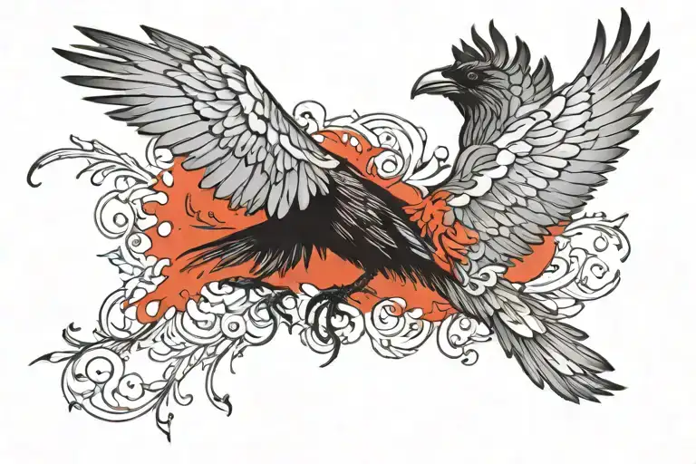 Raven tattoo design idea