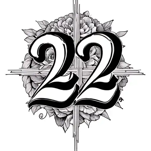 22 in Roman numerals tattoo design idea