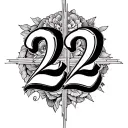 22 in Roman numerals tattoo design idea