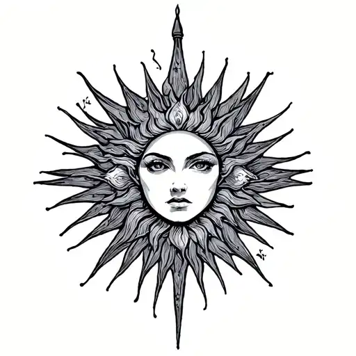 manifesting sun tarot tattoo design idea