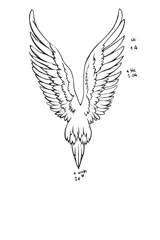 Small tattoo of bird wings with the time 12:14 for when she died tattoo design idea