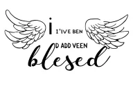 In cursive the words I’ve been blessed and add very minimal angel wings  tattoo design idea