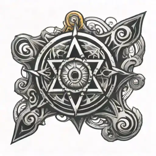 devils trap supernatural strong power glowing tattoo design idea