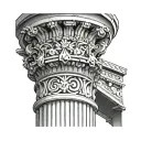 roman single corinthean column pillar line drawing tattoo design idea