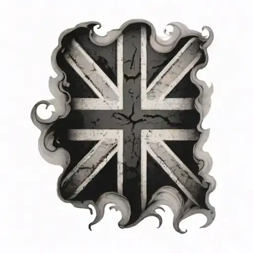 vintage union jack tattoo design idea
