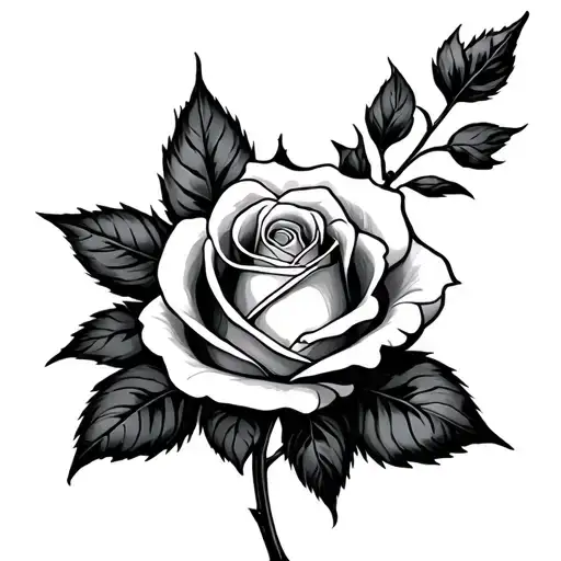 enchanted rose from beauty and the beast rose tattoo design idea
