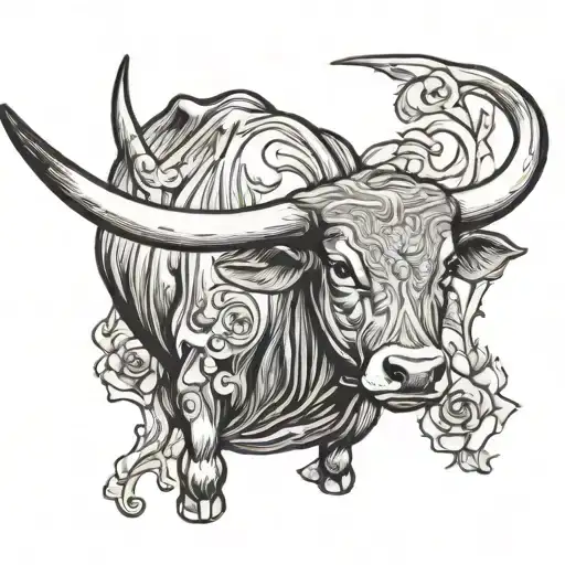 Texas Longhorn tattoo design idea