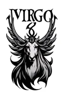 Virgo zodiac symbol tattoo design idea