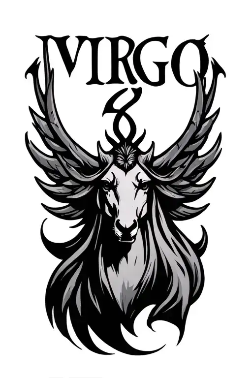 Virgo zodiac symbol tattoo design idea