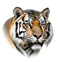 tiger going down tattoo design idea