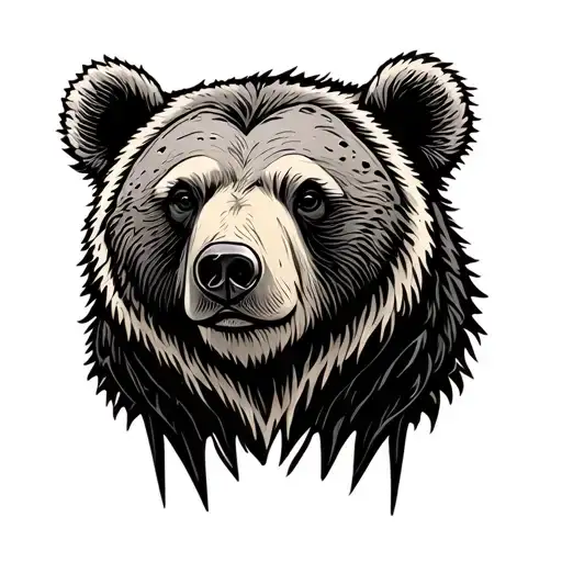 Bear print with nordic runes in it tattoo design idea