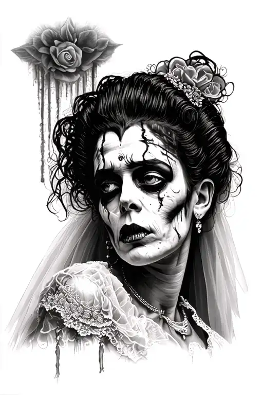 bride of frankenstein tattoo design idea