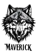 "Maverick" wolf head tattoo design idea