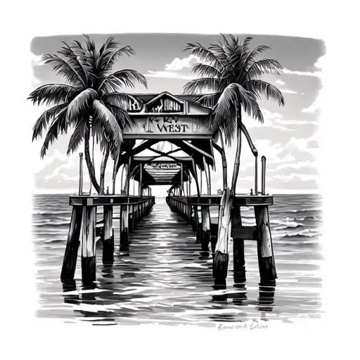 key west pier tattoo design idea