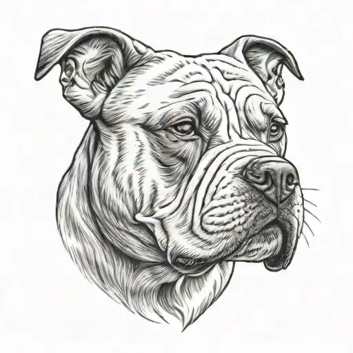 American Bulldog tattoo design idea