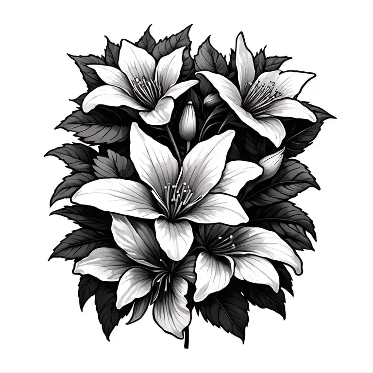 clematis flowers intertwined tattoo design idea
