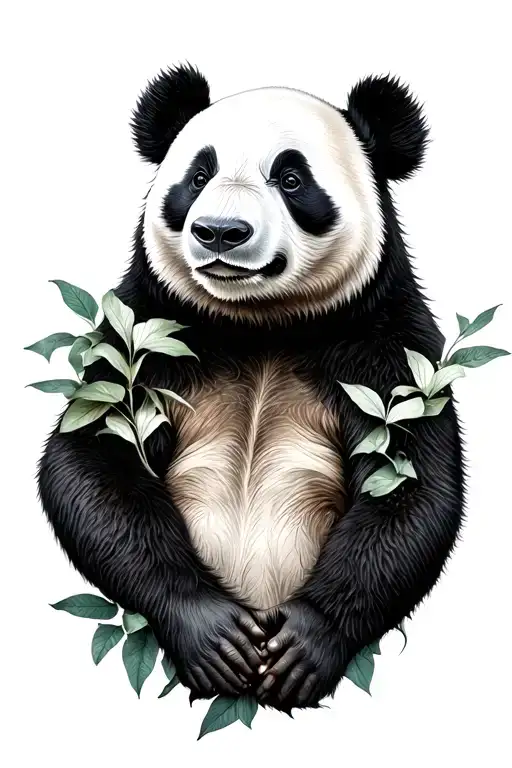 panda bear realistic blackwork tattoo tattoo design idea