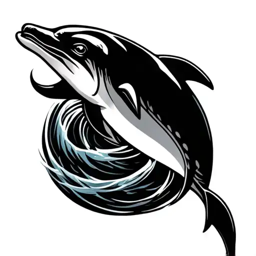 Dolphin Infinity tattoo design idea