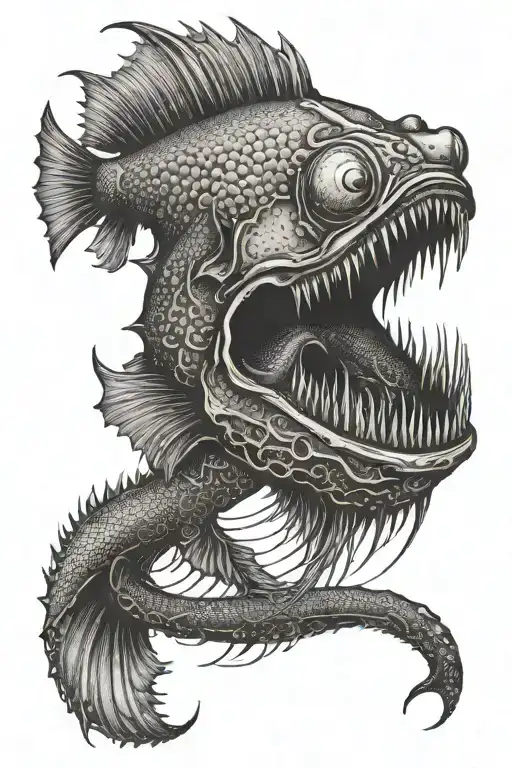 angler fish tattoo design idea