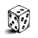 Dice rolling tattoo design idea