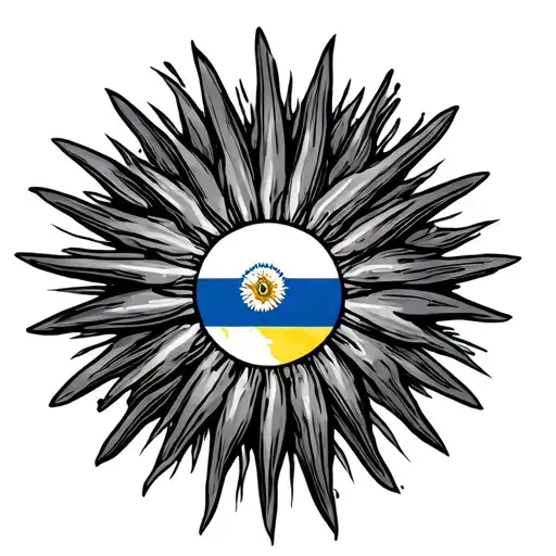 puerto rico , uruguay sun , and ecuador flag intertwined tattoo design idea