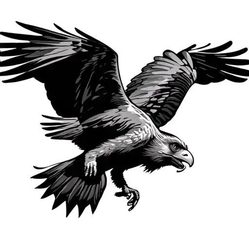 philippines monkey-eating eagle flying tattoo design idea